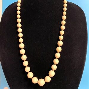 Vintage Lucite Graduated Cream Beads Necklace